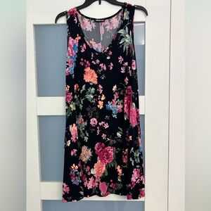 Heimish USA Brand Navy Floral Sleeveless Dress - Size Medium